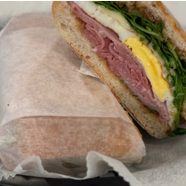 Fig, Prosciutto and Egg Sandwich.