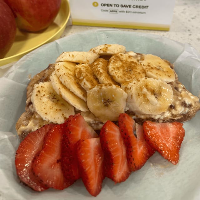 Creamy Fig Cream Cheese And Banana Toast.